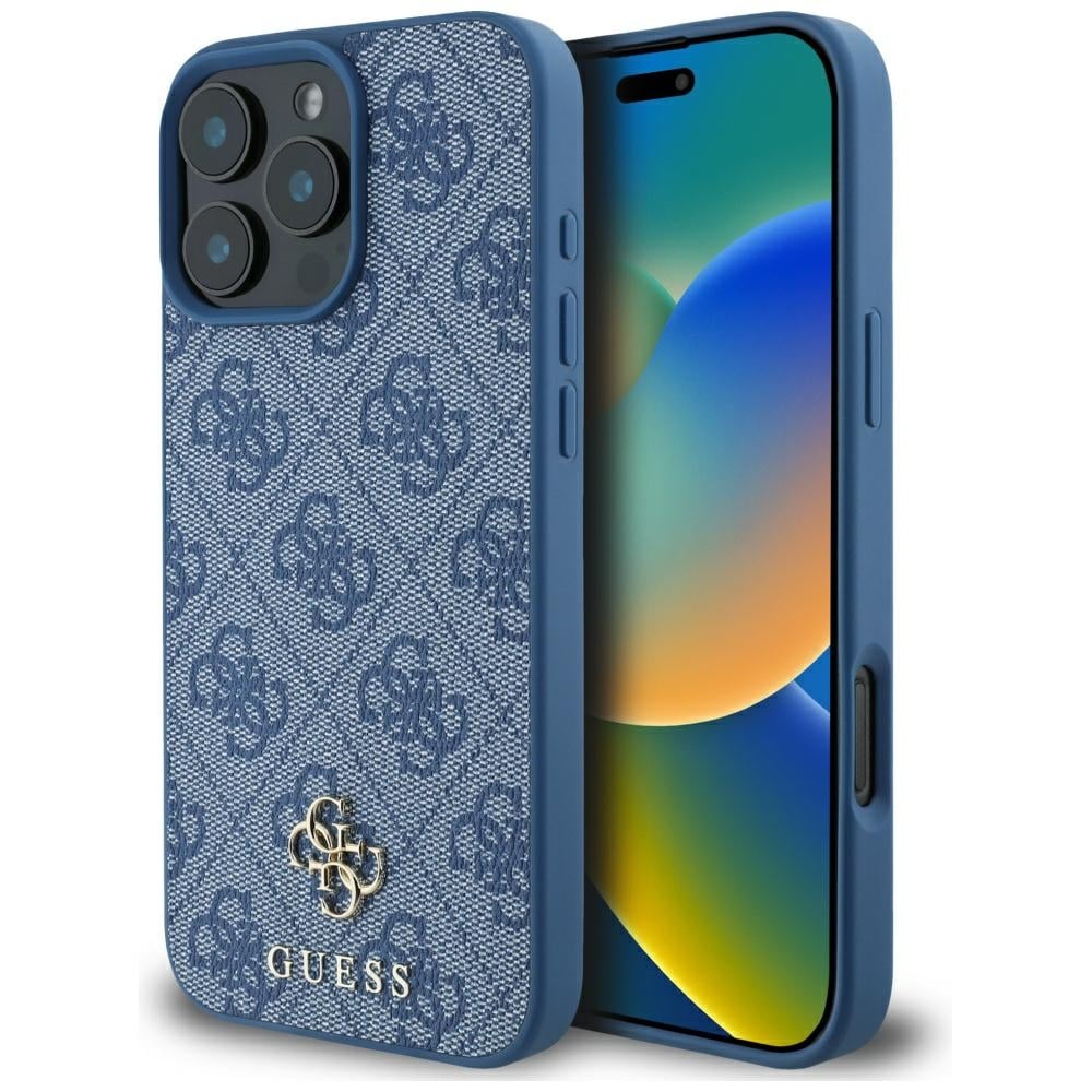 Guess HC PU 4G Small iPhone 16 Pro Max MagSafe Case - Blue