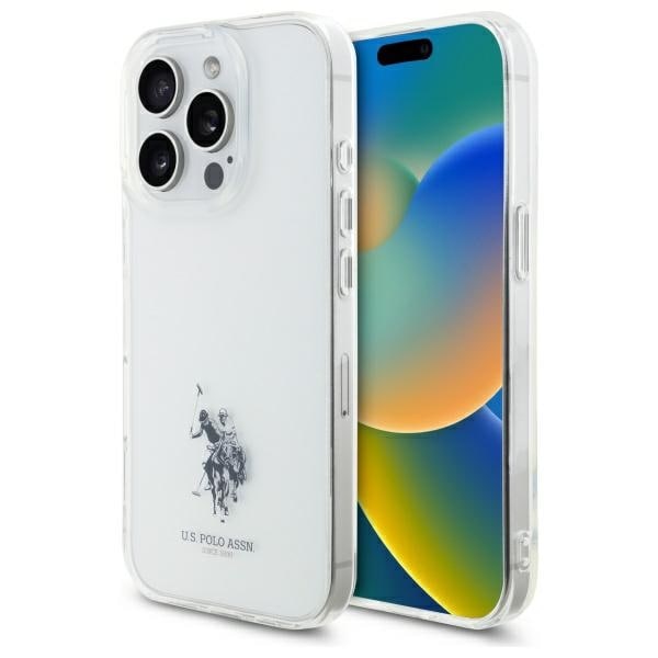 US Polo USHCP15XUSMT iPhone 15 Pro Max 6.7" Kirkas/läpinäkyvä IML-painettu kaksoishevoslogo