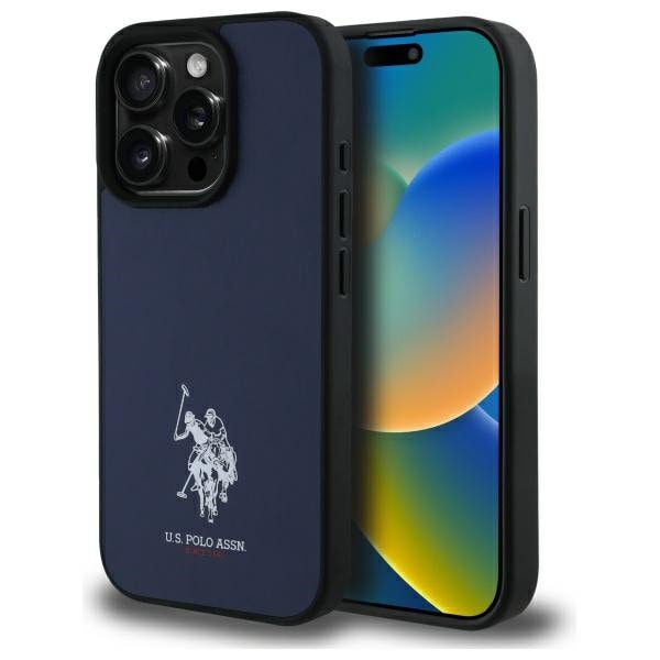 US Polo USHCP15XPGEV iPhone 15 Pro Max 6.7" Navy Nahka kirjailtu DH väri