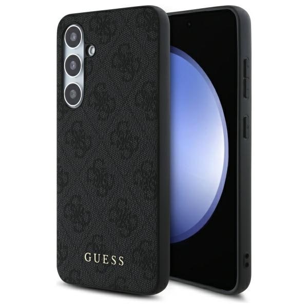 Guess GUHCS24FEG4GFGR S24 FE S721 harmaa/harmaa kovakotelo 4G metalli kultainen logo