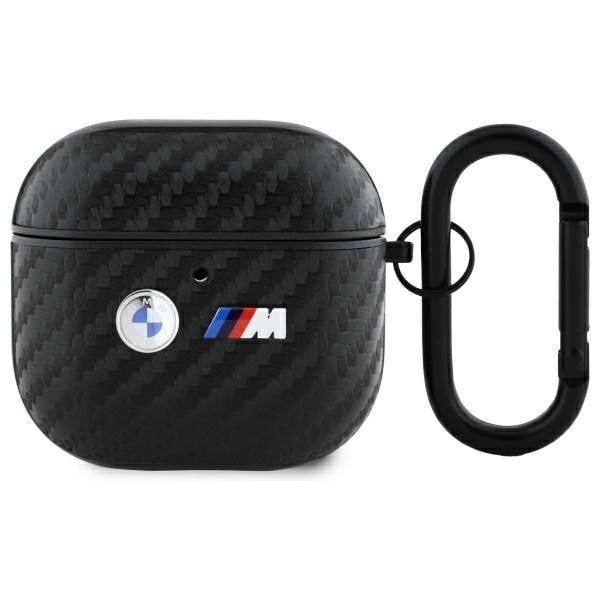 BMW Carbon Double Metal Logo -kotelo AirPods 4:lle - musta