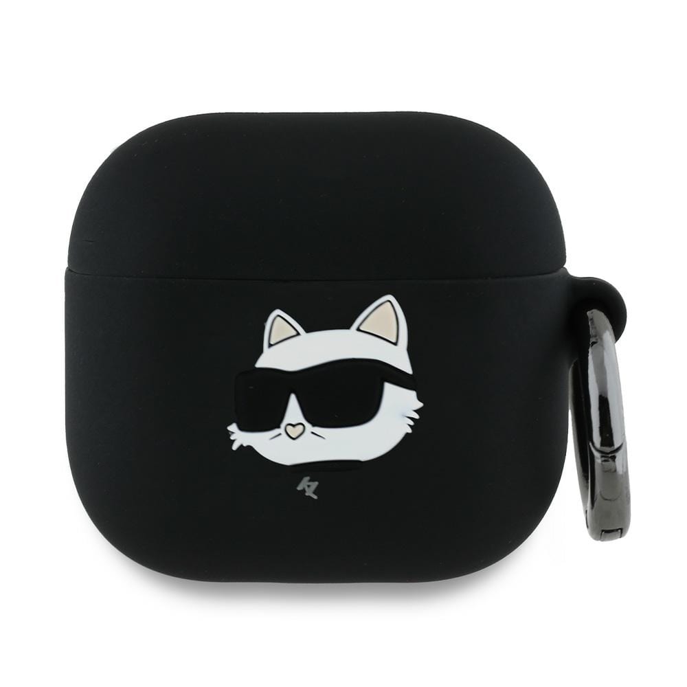 Karl Lagerfeld Silikoni Choupette Head 3D Case AirPods 4 - musta