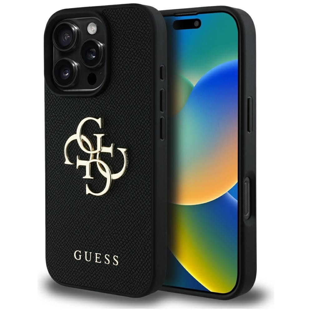 Guess Rakeinen Big 4G Logo Small Classic Logo kotelo iPhone 16 Pro - musta