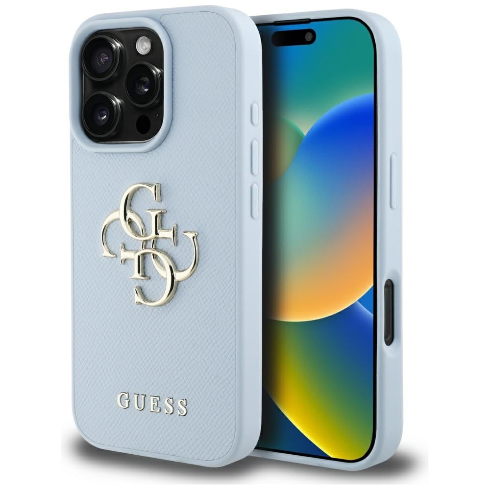 Guess Rakeinen Big 4G Logo Small Classic Logo kotelo iPhone 16 Pro - sininen