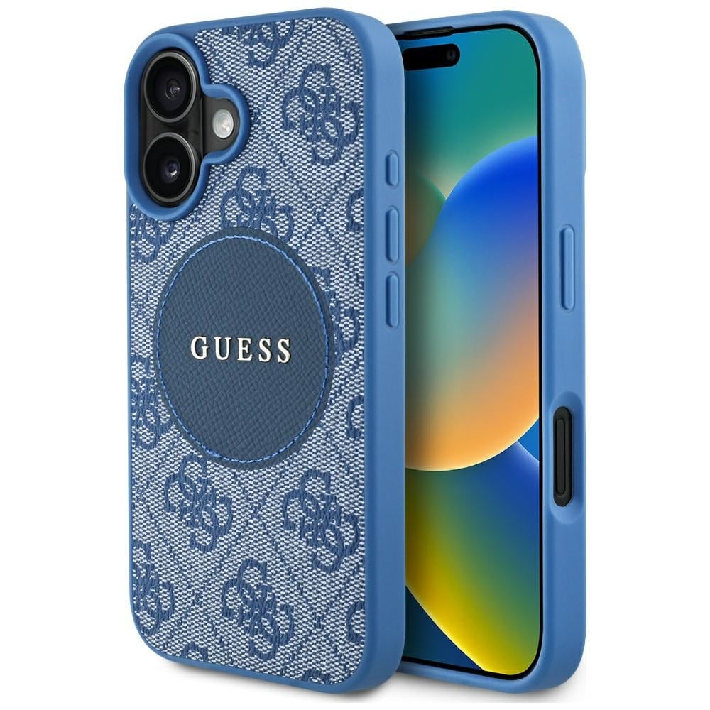 Guess 4G Circle Classic Logo MagSafe kotelo iPhone 16:lle - sininen