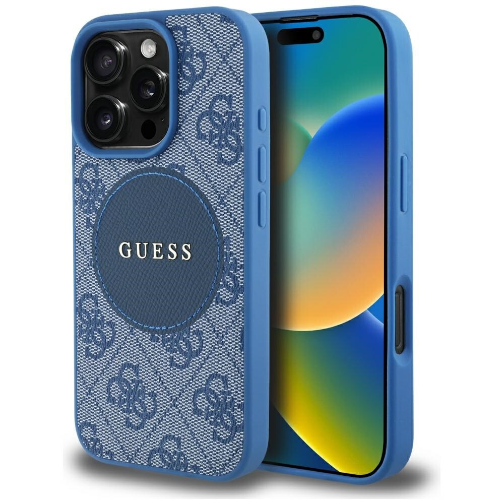 Guess 4G Circle Classic Logo MagSafe kotelo iPhone 16 Pro Max - siniselle - sininen