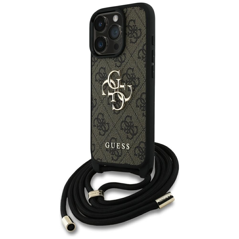 Guess 4G Big Logo Cord Stap Crossbody Case for iPhone 16 Pro Max Ruskea ruskea