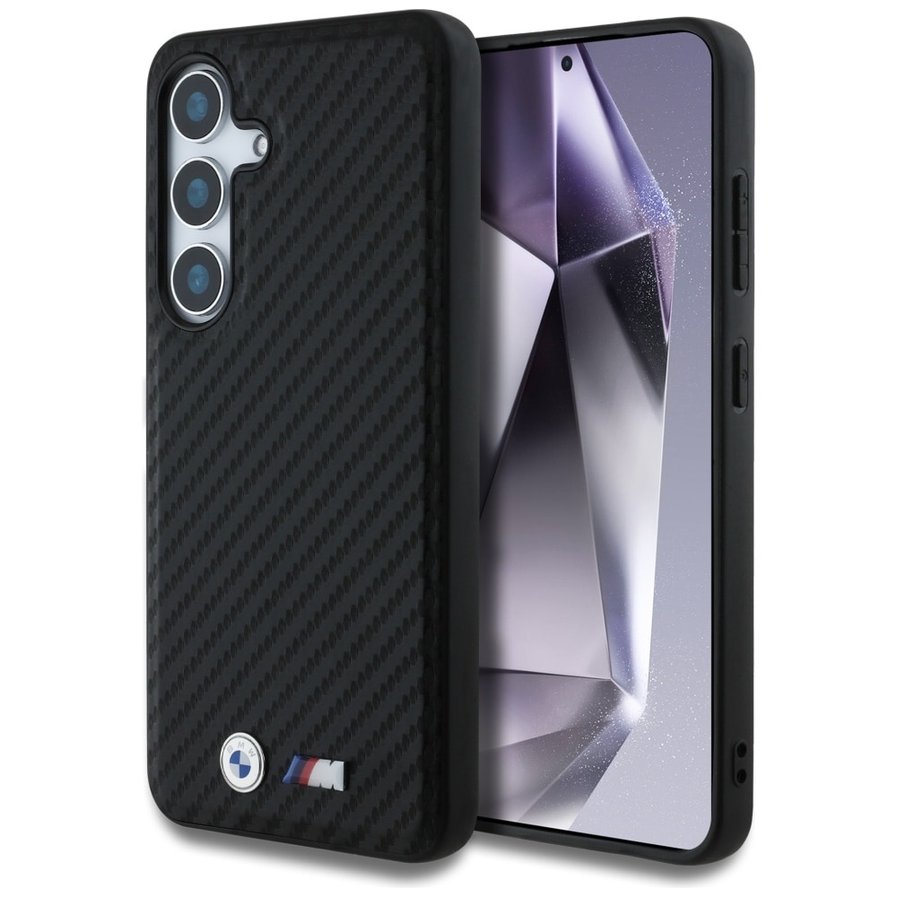 BMW Nahkainen Carbon MagSafe -kotelo Samsung Galaxy S25:lle - musta