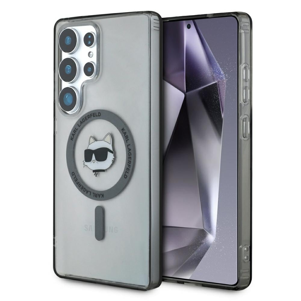 Karl Lagerfeld Choupette Head logo MagSafe Samsung Galaxy S25 Ultra case musta