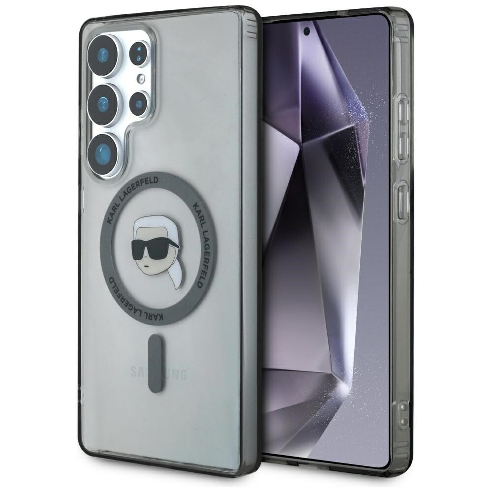 Kotelo Karl Lagerfeld Painike Karl Head Painettu Logo MagSafe Samsung Galaxy S25 Ultra musta