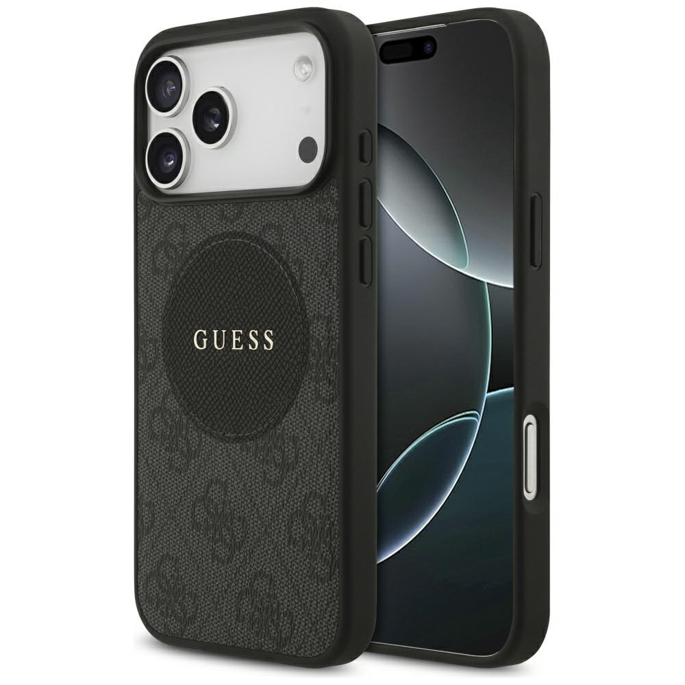 Guess 4G Circle Classic Logo MagSafe Case for iPhone 17 Pro Max - Black