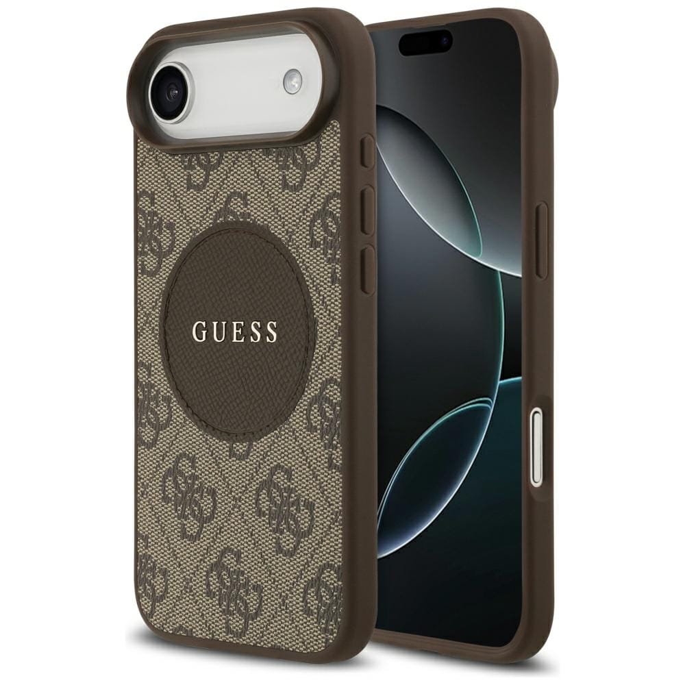Guess 4G Circle Classic Logo MagSafe-kotelo iPhone Airille - ruskea