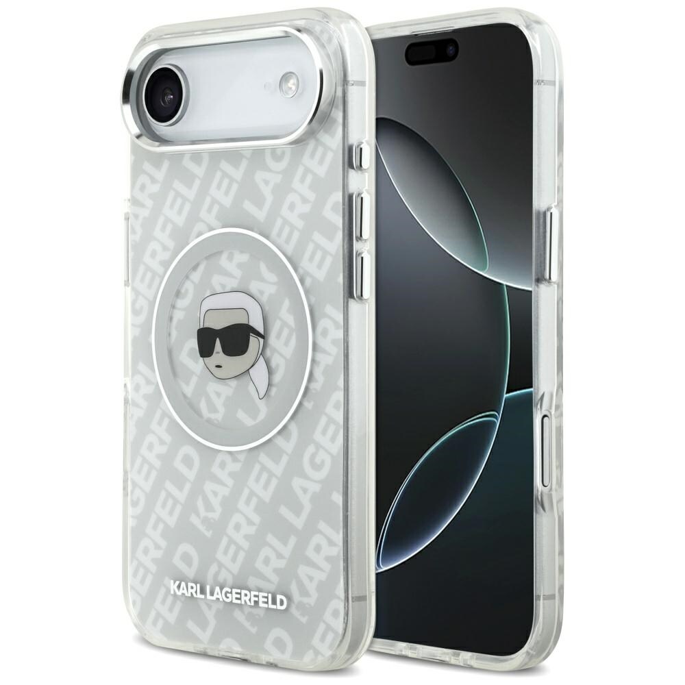 Karl Lagerfeld IML Karl Head Logo MagSafe iPhone Case - Harmaa