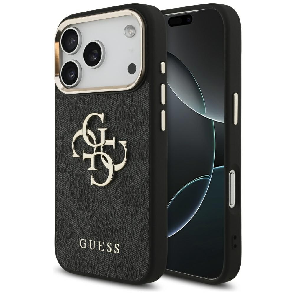 Guess 4G Big 4G Classic Logo kotelo iPhone 17 Pro - musta ja kultainen
