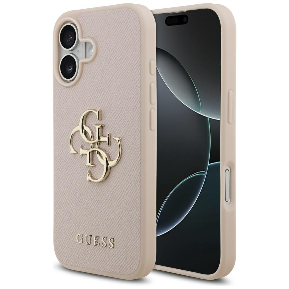 Guess Rakeinen Big 4G & Classic Logo iPhone 17 Kotelo - vaaleanpunainen