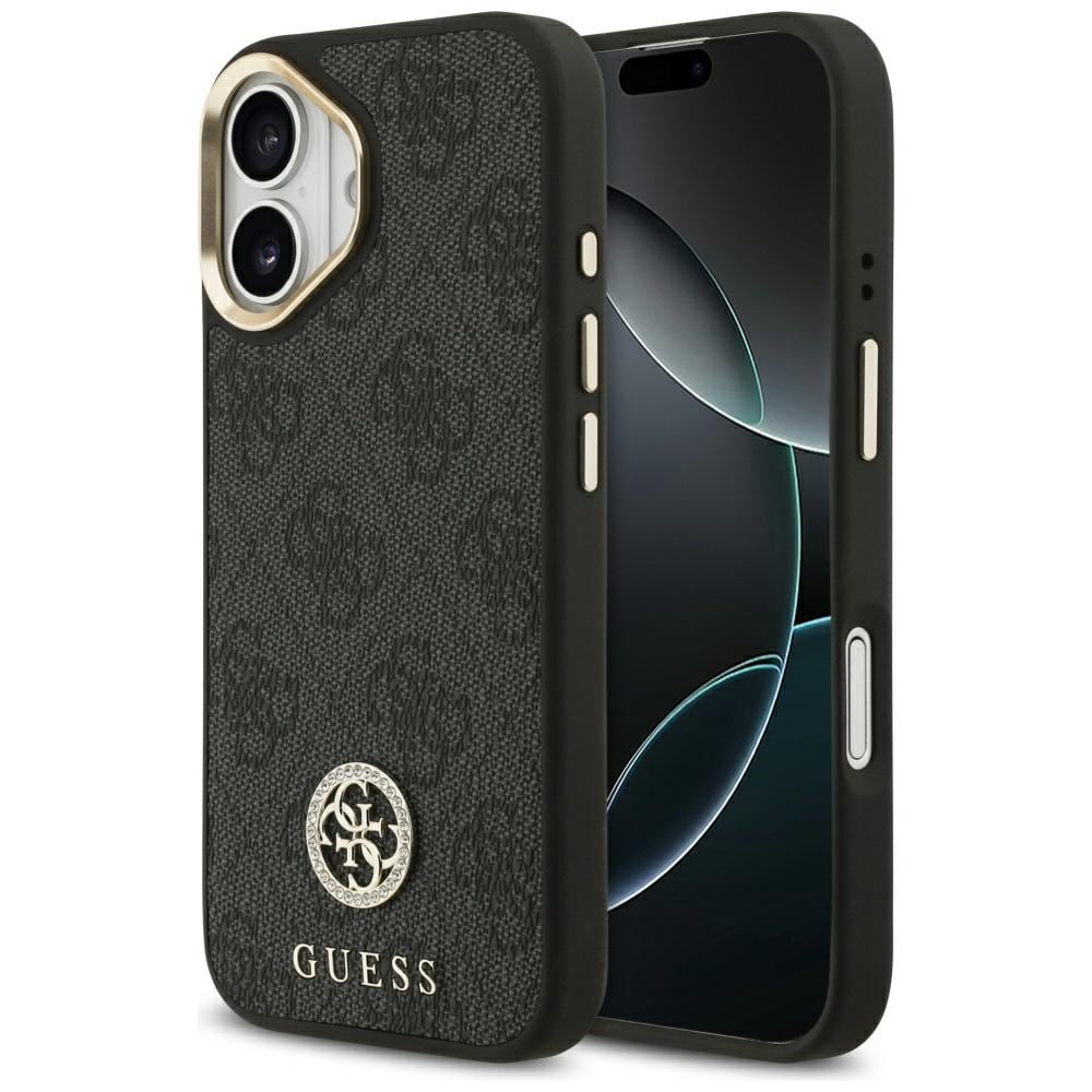Guess 4G Strass Logo MagSafe-kotelo iPhone 17:lle - musta