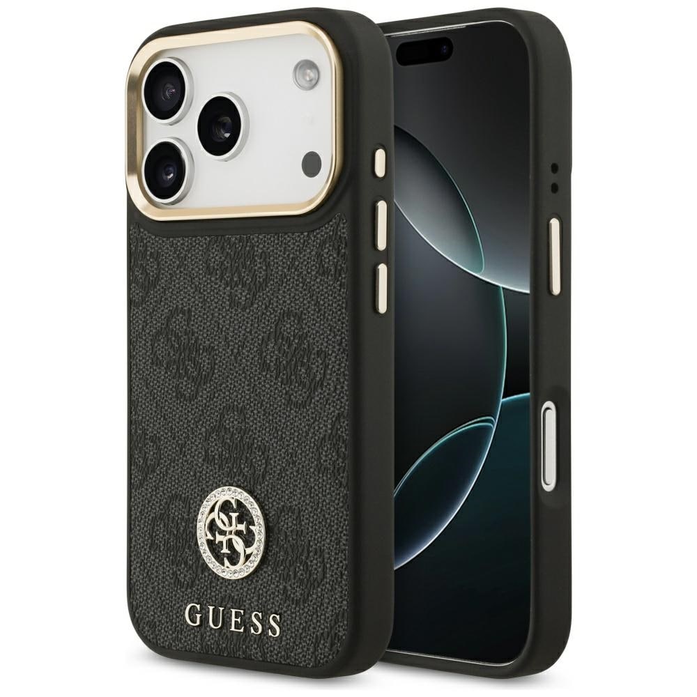 Guess 4G Strass Logo MagSafe -kotelo iPhone 17 Pro:lle - musta