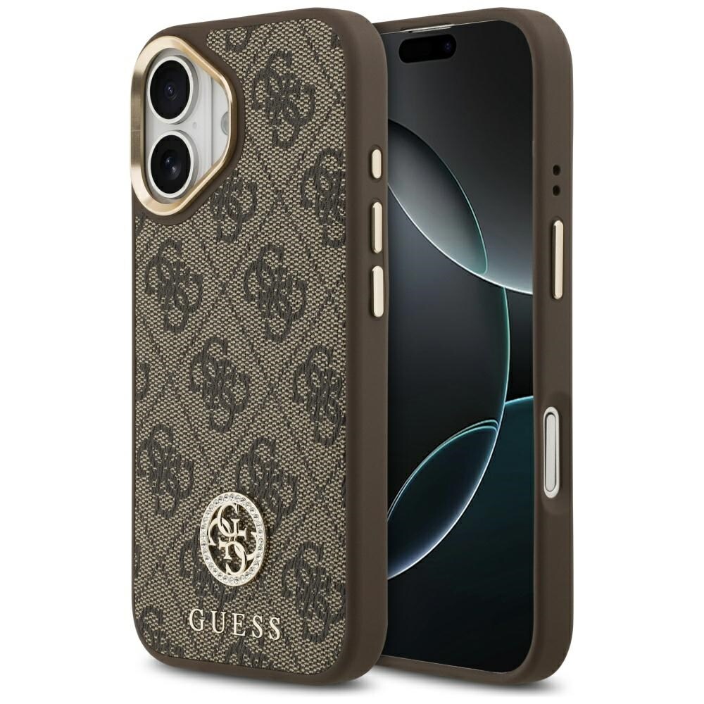 Guess 4G Strass Logo MagSafe kotelo iPhone 17:lle - ruskea