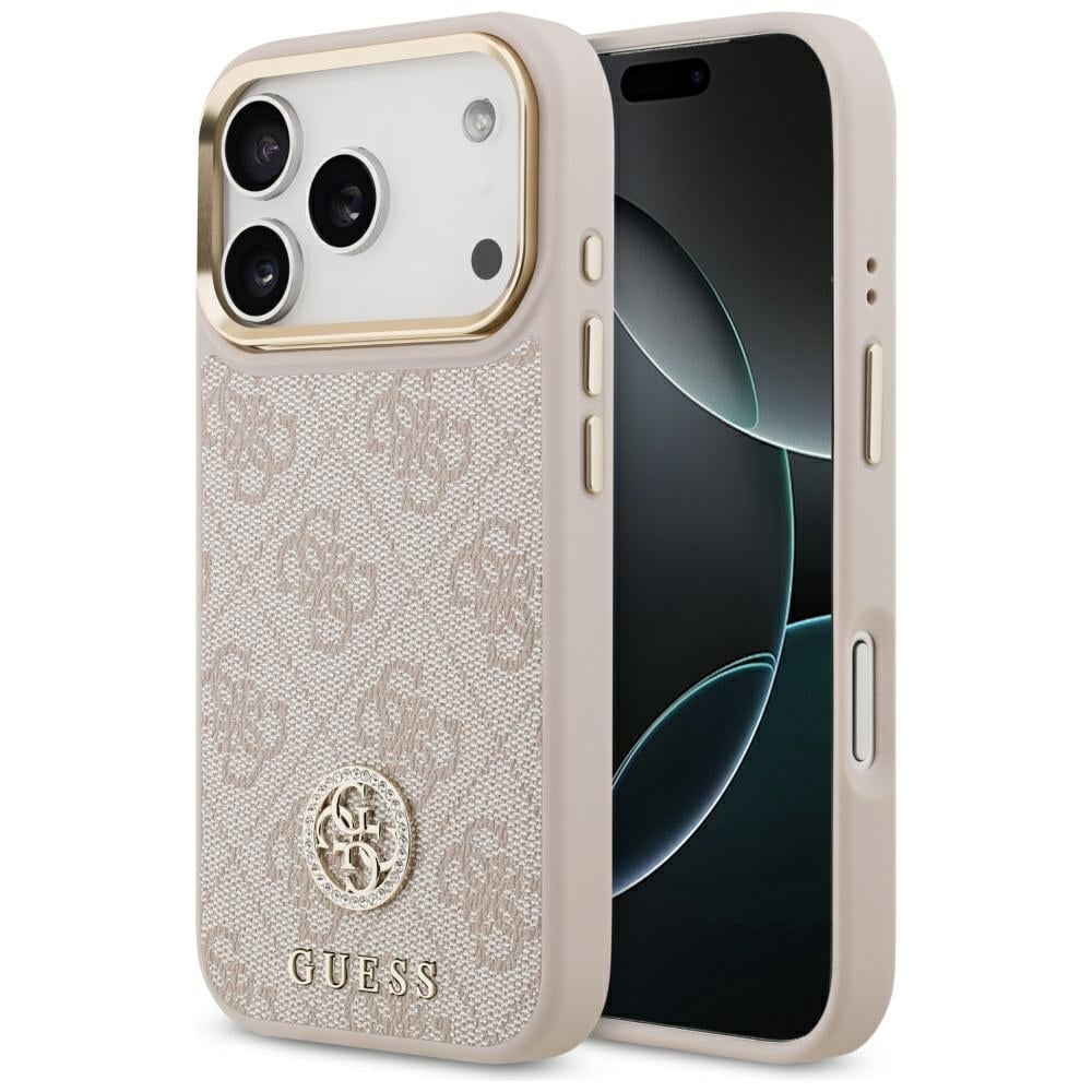 Guess 4G Strass Logo MagSafe-kotelo iPhone 17 Pro:lle - vaaleanpunainen