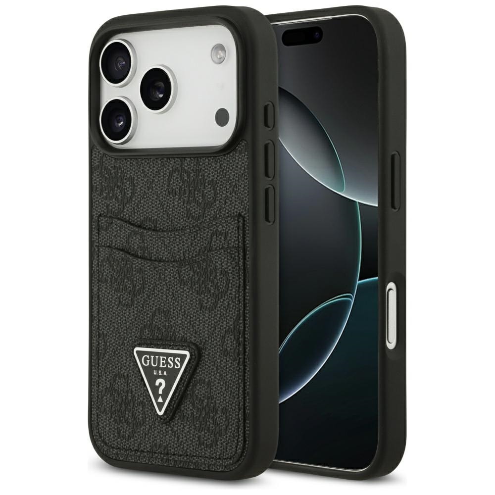Guess 4G nauble Card Triangle-kotelo iPhone 17 Pro - musta