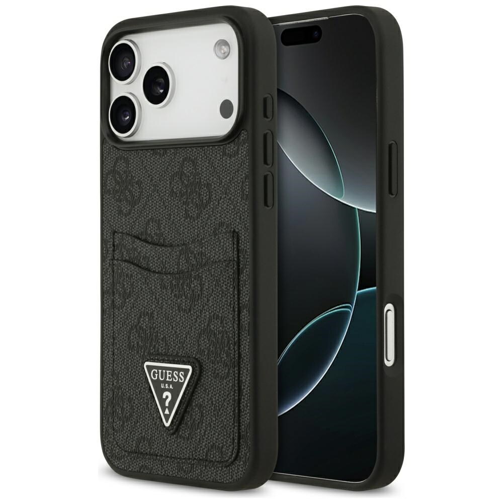 Guess 4G nauble Card Triangle-kotelo iPhone 17 Pro Maxille - musta