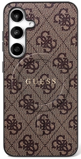 Guess 4G Ring Classic Logo MagSafe Case for Samsung Galaxy S25 FE - Brown