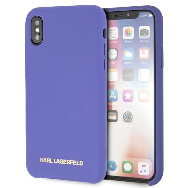Karl Lagerfeld silikoni iPhone X/Xs tapauksessa - violetti