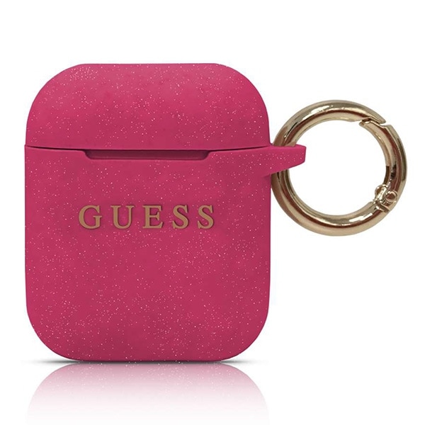 Guess GUACCSILGLFU AirPodsin suojus fuksia / fuksia Silikoni Glitter