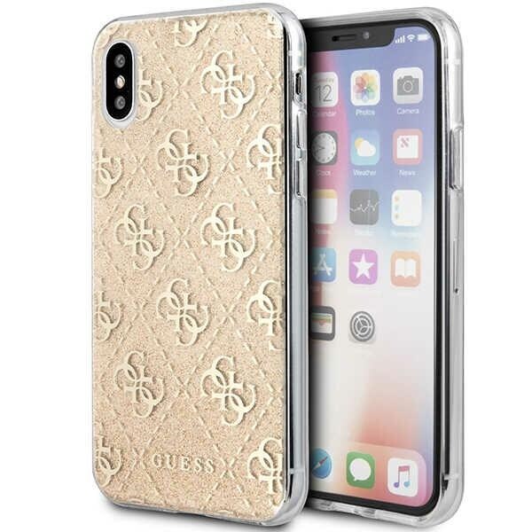 Guess 4G Glitter iPhone X/Xs kotelo - kultainen