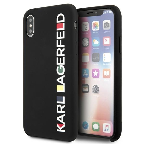 Karl Lagerfeld kiiltävä Bauhaus iPhone X/XS Kotelo - Musta