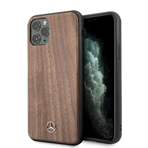 Mercedes Wood Line Walnut Case for iPhone 11 Pro Max - ruskea - ruskea