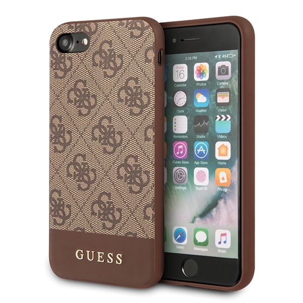 Guess 4G Stripe Collection -kotelo iPhone 7 / 8 / SE 2020 / SE 2022 - ruskea