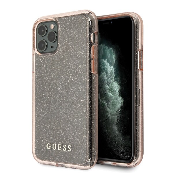 Guess GUHCN58PCGLPI iPhone 11 Pro vaaleanpunainen/pinkki kova kotelo Glitter