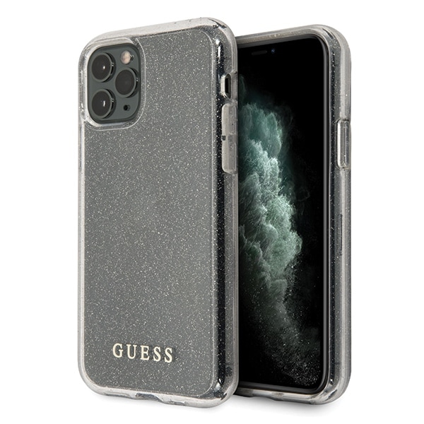 Guess GUHCN65PCGLSI iPhone 11 Pro Max hopea/hopea kova kotelo Glitter Glitter