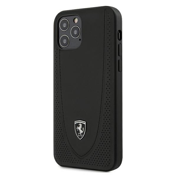 Ferrari FEOGOHCP12MBK iPhone 12/12 Pro 6.1" musta kovakotelo Off Track Perforated