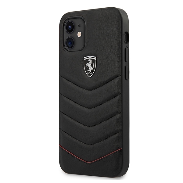 Ferrari FEHQUHCP12SBK iPhone 12 mini 5.4" musta/musta kovakotelo Off Track Quilted (tikattu)