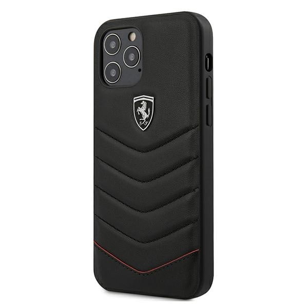 Ferrari FEHQUHCP12LBK iPhone 12 Pro Max 6.7" musta/musta kovakotelo Off Track Quilted (tikattu)