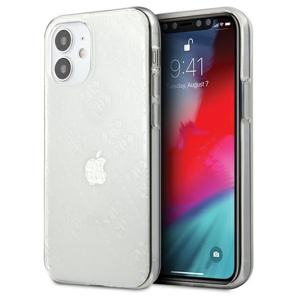 Guess GUHCP12S3D4GTR iPhone 12 mini 5.4" läpinäkyvä kovakotelo 4G 3D-kuvio kokoelma