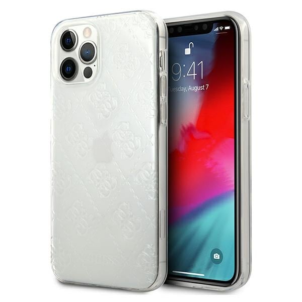Guess GUHCP12M3D4GTR iPhone 12/12 Pro 6.1" läpinäkyvä kovakotelo 4G 3D-kuvio kokoelma