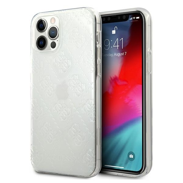 Guess GUHCP12L3D4GTR iPhone 12 Pro Max 6.7" läpinäkyvä kovakotelo 4G 3D-kuvio kokoelma
