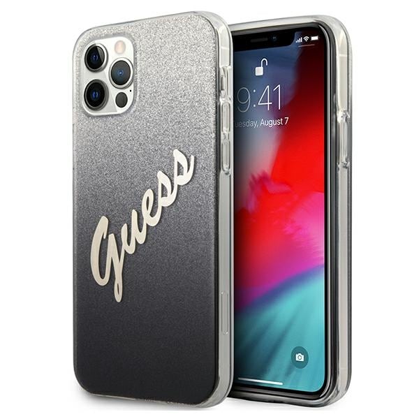 Guess GUHCP12MPCUGLSBK iPhone 12/12 Pro 6.1" Musta Kovakotoinen Glitter Gradient Case