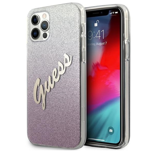 Guess GUHCP12MPCUGLSPI iPhone 12/12 Pro 6.1" Pink Glitter Gradient Hard Case