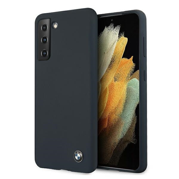 BMW Silikoninen allekirjoituskotelo Samsung Galaxy S21+ - laivastonsininen - laivastonsininen