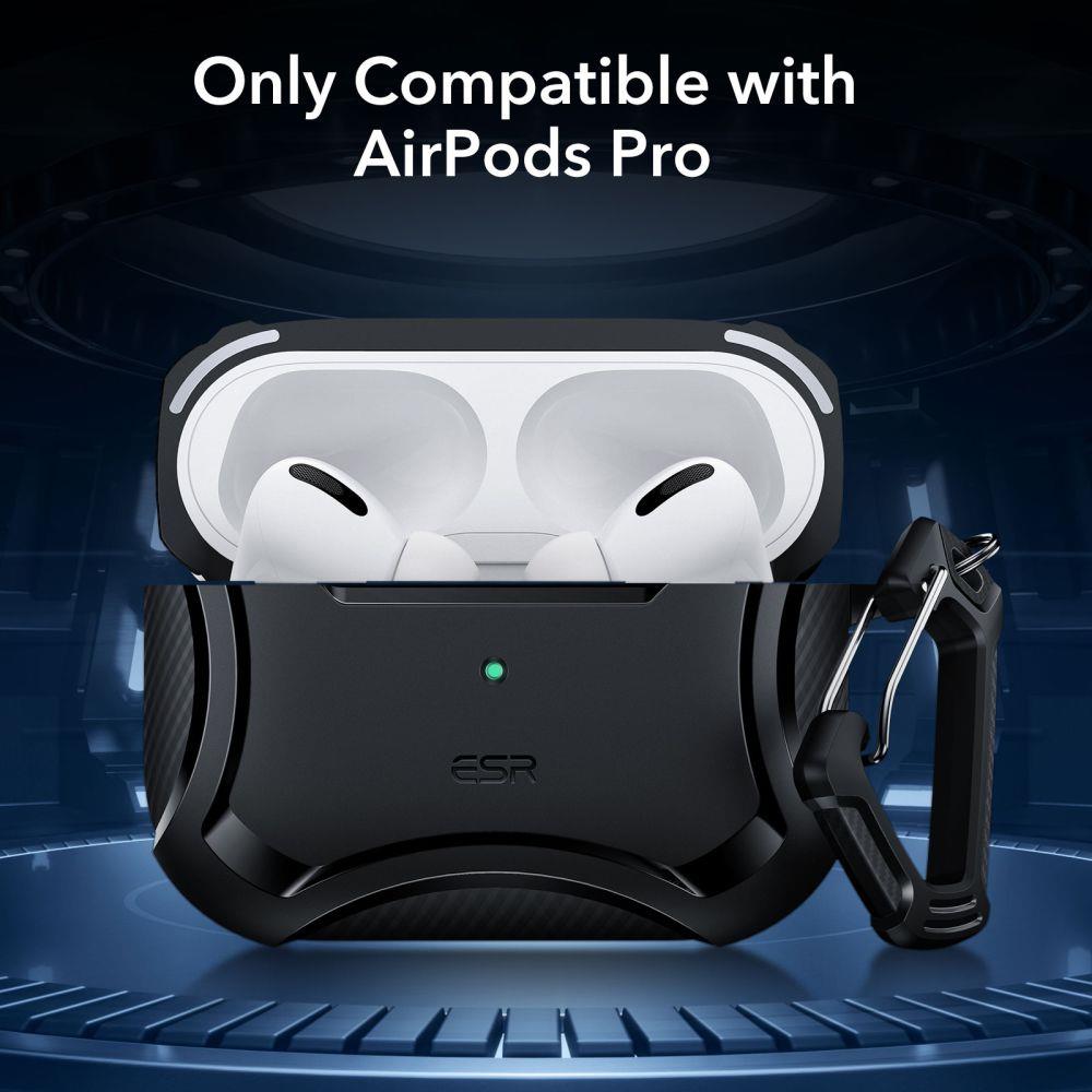 ESR Cyber Armor Halolock -kotelo MagSafe:lla Apple AirPods Pro 1/2:lle - musta