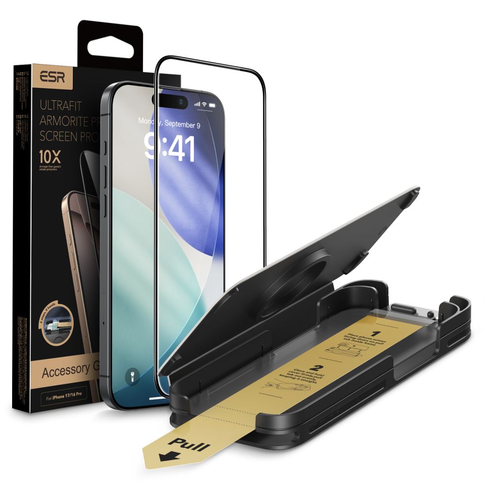 ESR UltraFit Armorite Pro karkaistu lasi iPhone 17 Pro:lle - Kirkas