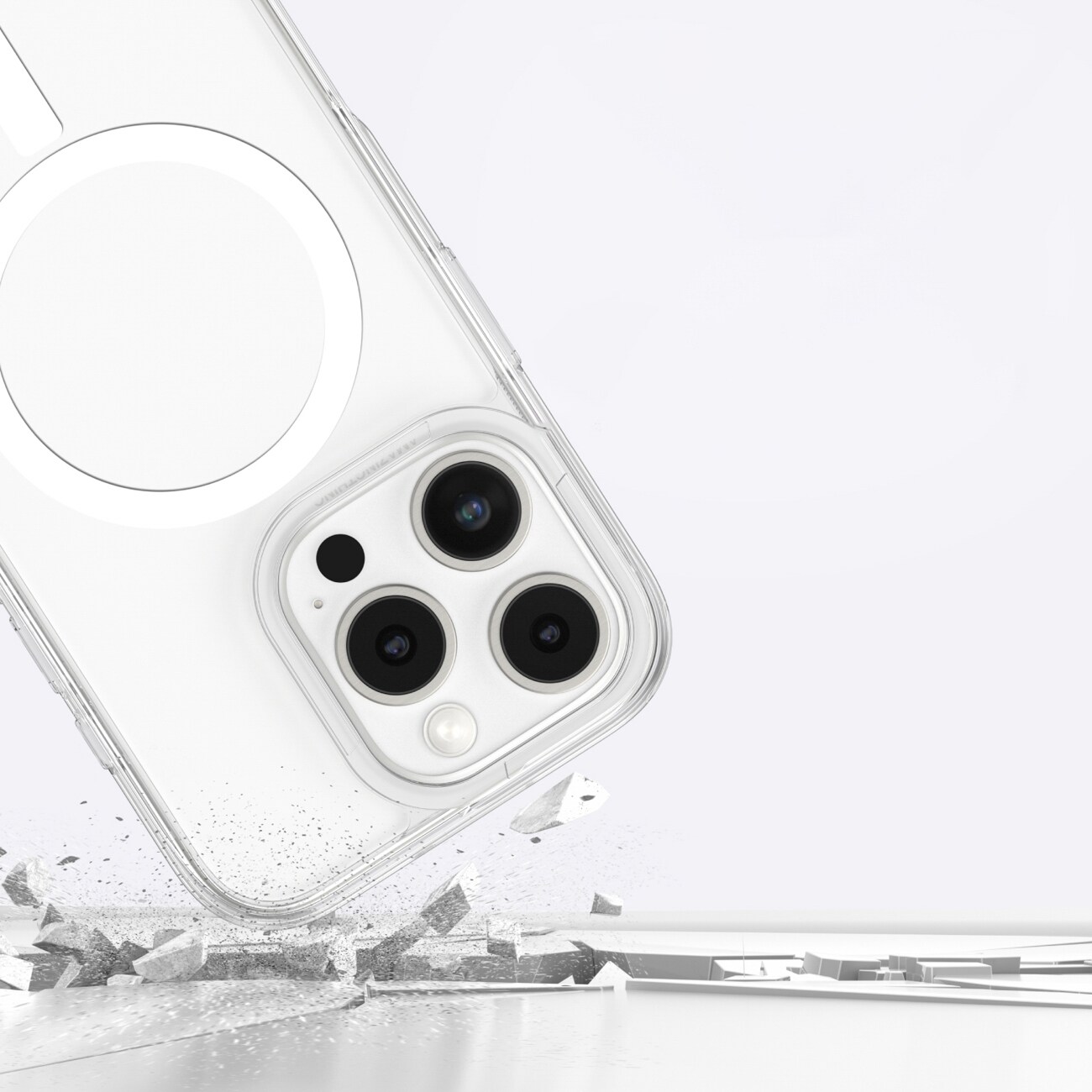 AmazingThing Minimal Mag Case magneettirenkaalla iPhone 16 Pro - läpinäkyvää