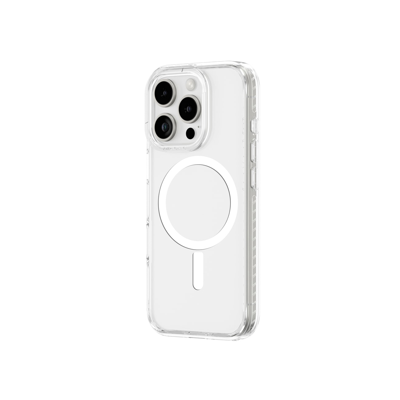 AmazingThing Titan Pro Mag kotelo magneettirenkaalla iPhone 16 Pro:lle - läpinäkyvä