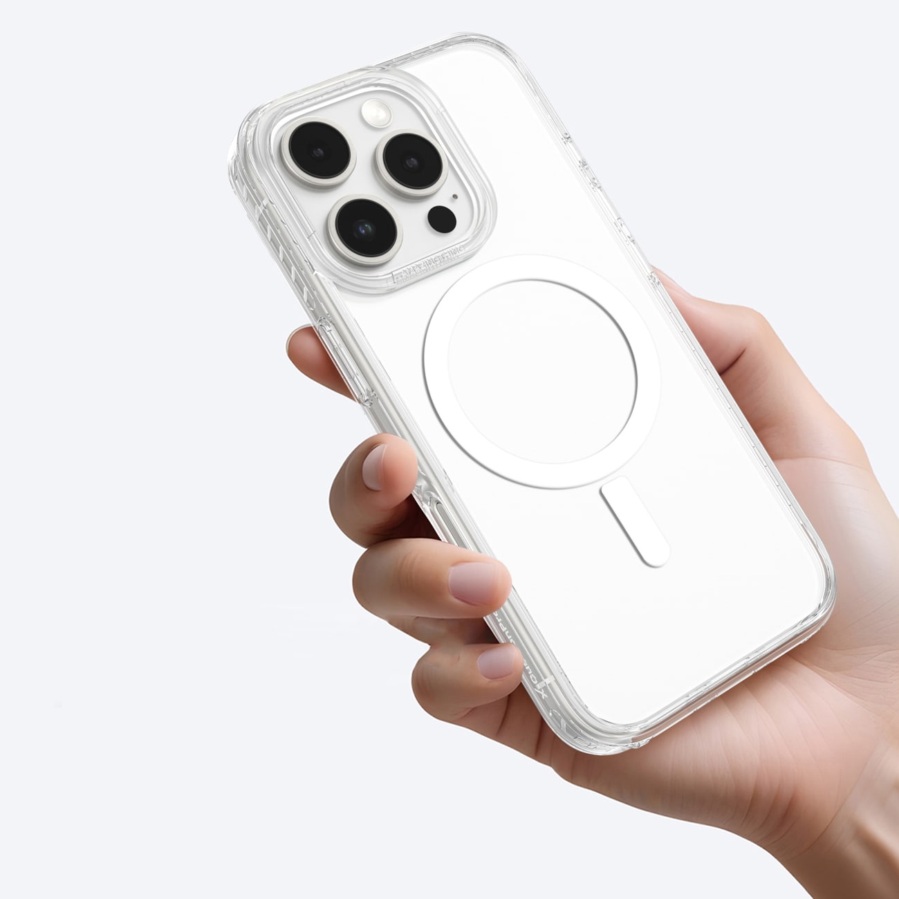 AmazingThing Titan Pro Mag kotelo magneettirenkaalla iPhone 16 Pro:lle - läpinäkyvä