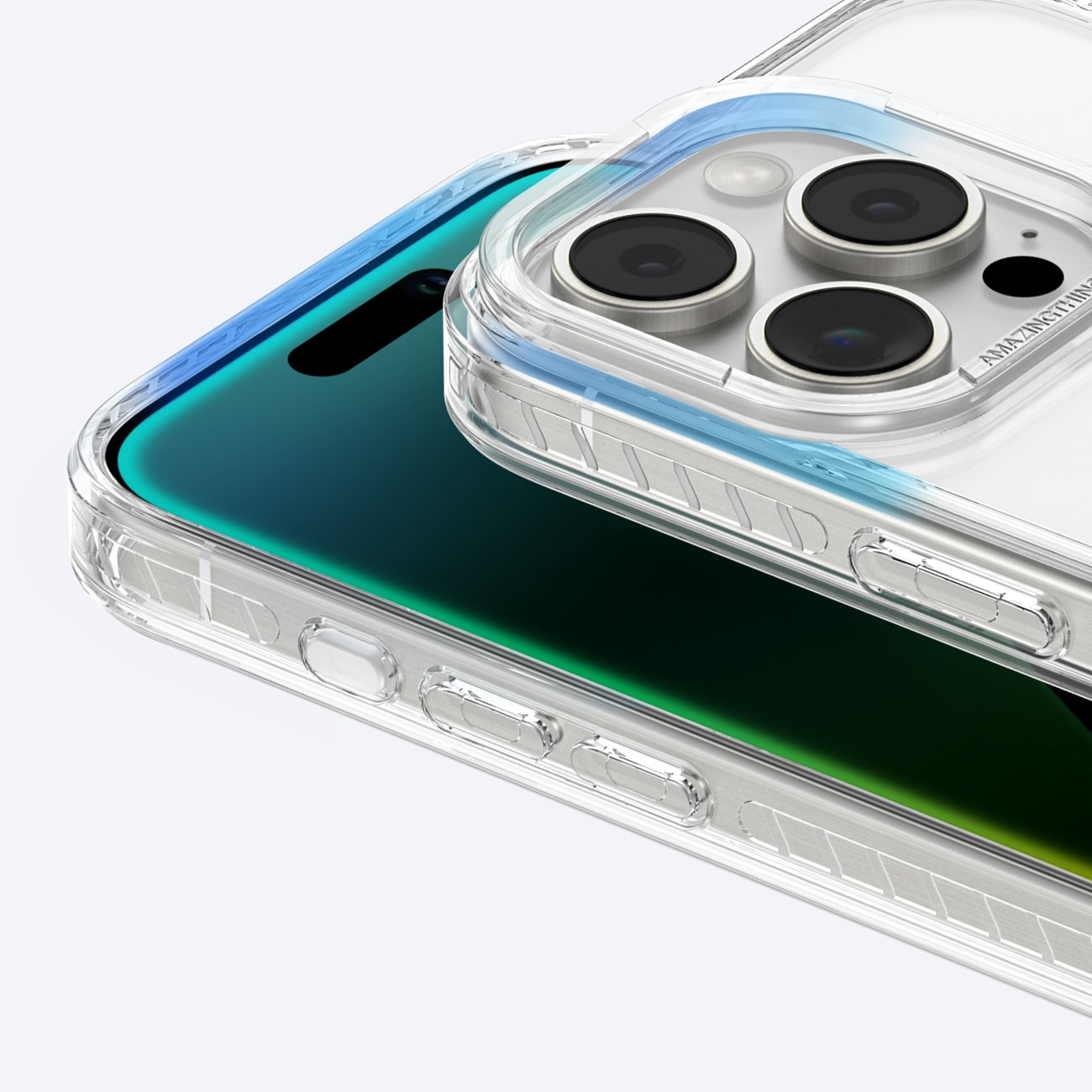 AmazingThing Titan Pro Mag kotelo magneettirenkaalla iPhone 16 Pro:lle - läpinäkyvä