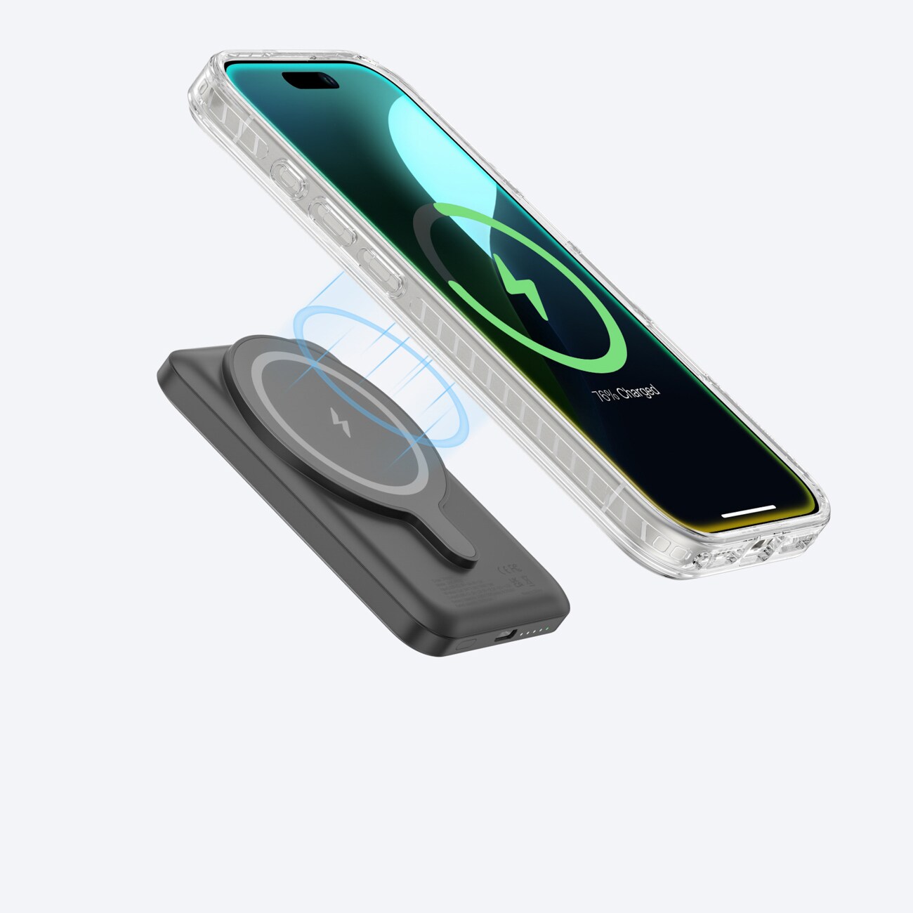 AmazingThing Titan Pro Mag kotelo magneettirenkaalla iPhone 16 Pro:lle - läpinäkyvä